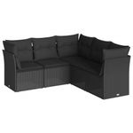 Casa si Gradina - Gradina si terasa - Mobilier exterior - Seturi mobila gradina - Set mobilier de gradina cu perne, 5 piese, negru, poliratan - Infinity.ro