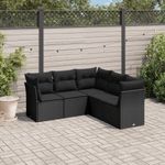 Casa si Gradina - Gradina si terasa - Mobilier exterior - Seturi mobila gradina - Set mobilier de gradina cu perne, 5 piese, negru, poliratan - Infinity.ro
