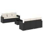 Casa si Gradina - Gradina si terasa - Mobilier exterior - Seturi mobila gradina - Set canapele de gradina cu perne, 7 piese, negru, poliratan - Infinity.ro