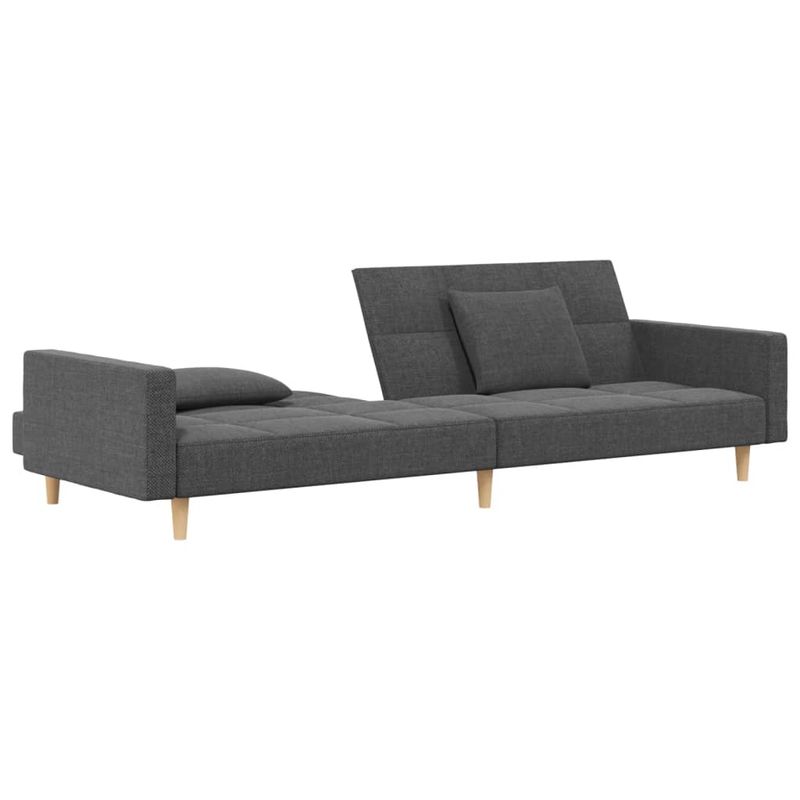 Casa si Gradina - Mobilier - Canapele si coltare - Canapele - Canapea extensibila cu 2 locuri, 2 perne, gri deschis, textil - Infinity.ro