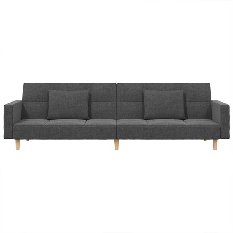Casa si Gradina - Mobilier - Canapele si coltare - Canapele - Canapea extensibila cu 2 locuri, 2 perne, gri deschis, textil - Infinity.ro