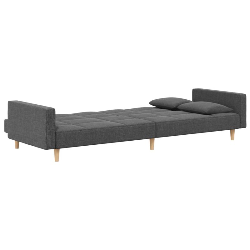 Casa si Gradina - Mobilier - Canapele si coltare - Canapele - Canapea extensibila cu 2 locuri, 2 perne, gri deschis, textil - Infinity.ro