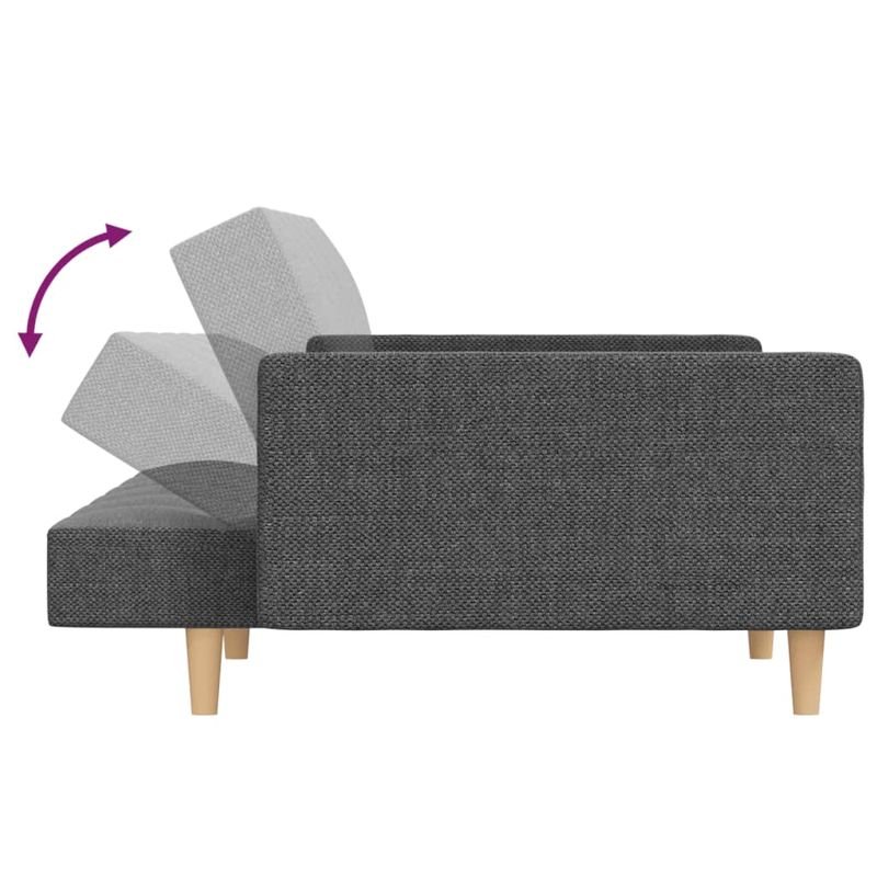 Casa si Gradina - Mobilier - Canapele si coltare - Canapele - Canapea extensibila cu 2 locuri, 2 perne, gri deschis, textil - Infinity.ro