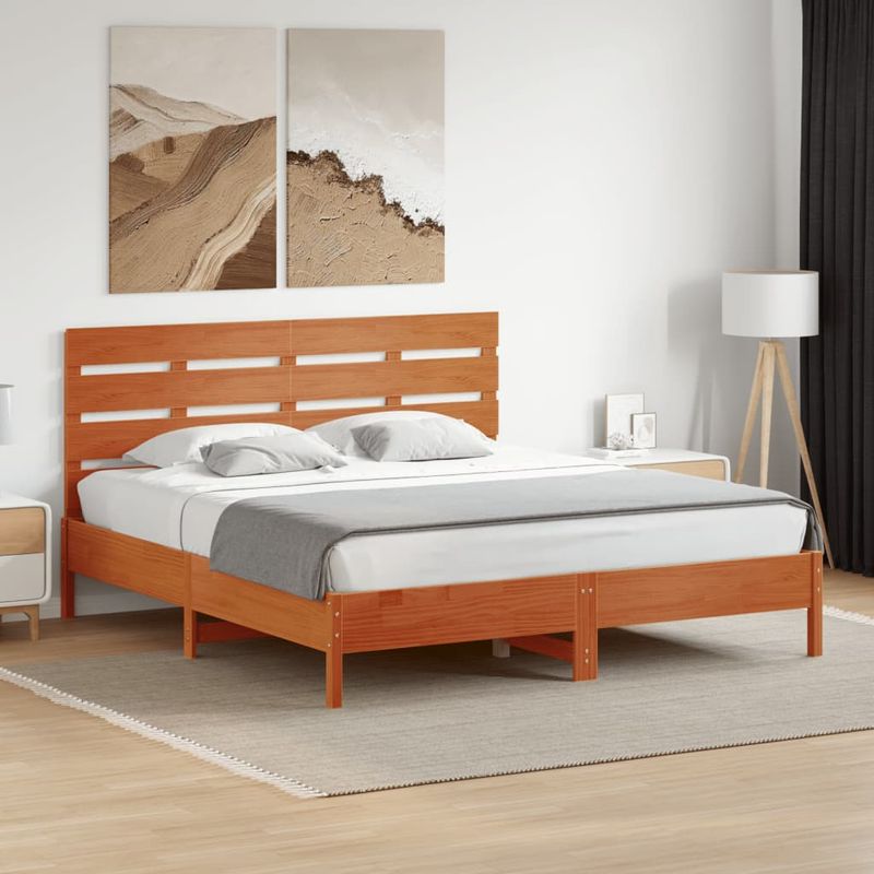 Casa si Gradina - Mobilier - Paturi si accesorii - Accesorii paturi - Tablie de pat, maro ceruit, 180.5x80 cm, lemn masiv de pin - Infinity.ro