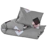 Casa si Gradina - Textile si covoare - Lenjerii de pat - Seturi de lenjerie - Set cu husa de pilota, gri, 140x200 cm, bumbac - Infinity.ro