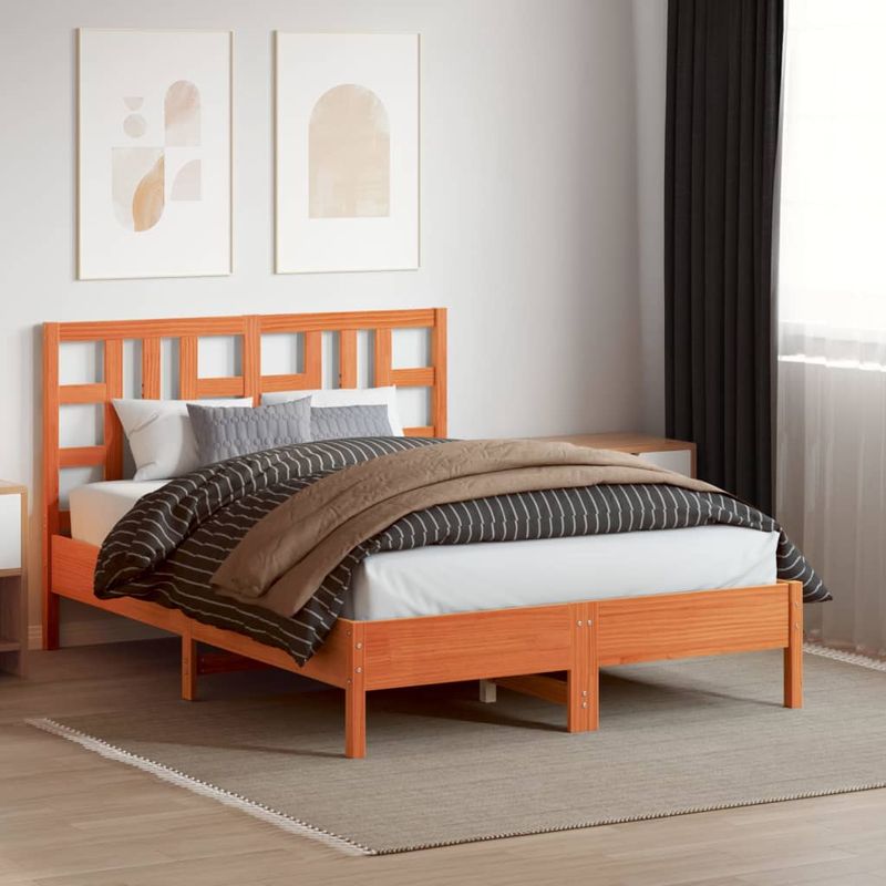 Casa si Gradina - Mobilier - Paturi si accesorii - Accesorii paturi - Tablie de pat, maro ceruit, 150 cm, lemn masiv de pin - Infinity.ro