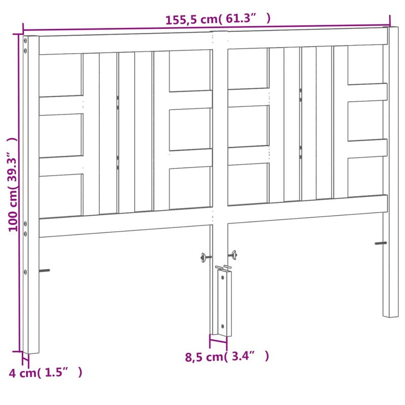 Casa si Gradina - Mobilier - Paturi si accesorii - Accesorii paturi - Tablie de pat, maro ceruit, 150 cm, lemn masiv de pin - Infinity.ro