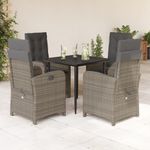 Casa si Gradina - Gradina si terasa - Mobilier exterior - Seturi mobila gradina - Set mobilier de gradina cu perne, 5 piese, gri, poliratan - Infinity.ro