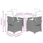 Casa si Gradina - Gradina si terasa - Mobilier exterior - Seturi mobila gradina - Set mobilier de gradina cu perne, 5 piese, gri, poliratan - Infinity.ro