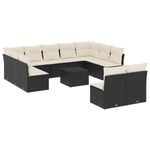 Casa si Gradina - Gradina si terasa - Mobilier exterior - Seturi mobila gradina - Set canapele de gradina, 12 piese, cu perne, negru, poliratan - Infinity.ro
