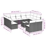 Casa si Gradina - Gradina si terasa - Mobilier exterior - Seturi mobila gradina - Set canapele de gradina, 12 piese, cu perne, negru, poliratan - Infinity.ro