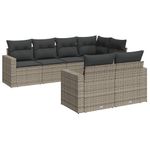 Casa si Gradina - Gradina si terasa - Mobilier exterior - Canapele si fotolii gradina - Set canapele de gradina, 7 piese, cu perne, gri, poliratan - Infinity.ro
