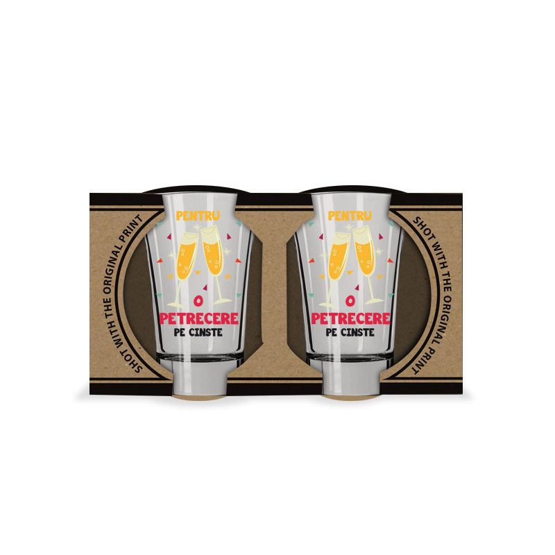 Casa si Gradina - Bucatarie si vesela - Cani si pahare - Pahare - Set 2 SHOT-uri Petrecere pe cinste - Infinity.ro