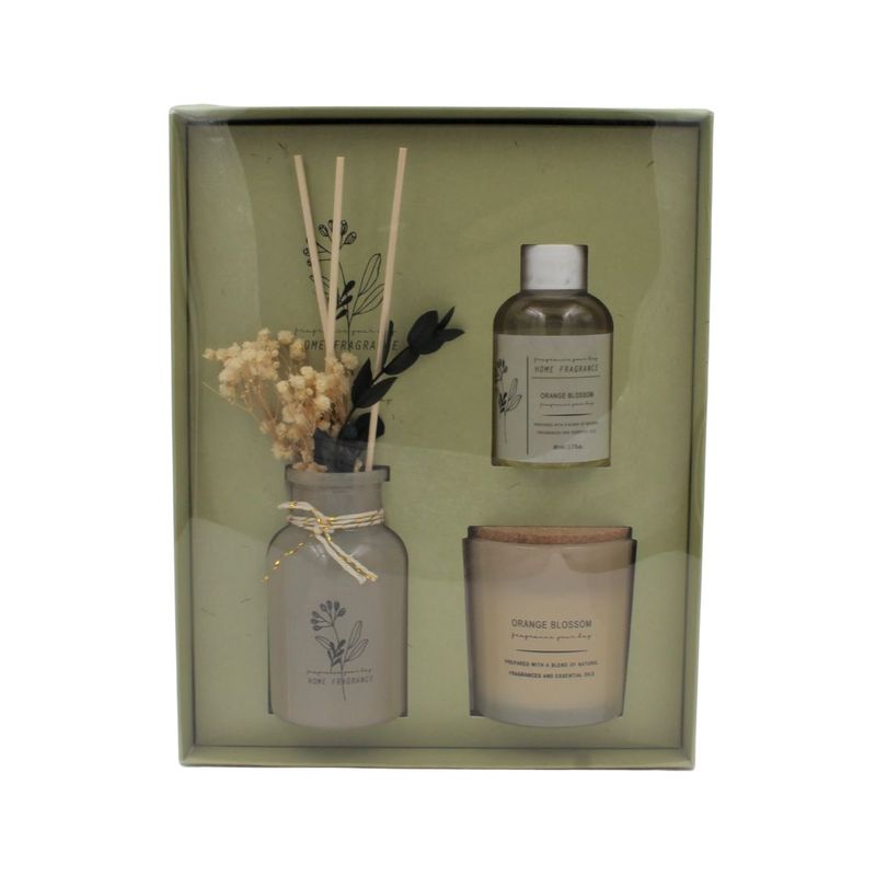 Casa si Gradina - Decoratiuni - Aromaterapie si lumanari - Odorizante camera - Set odorizant camera si lumanare Orange blossom - Infinity.ro
