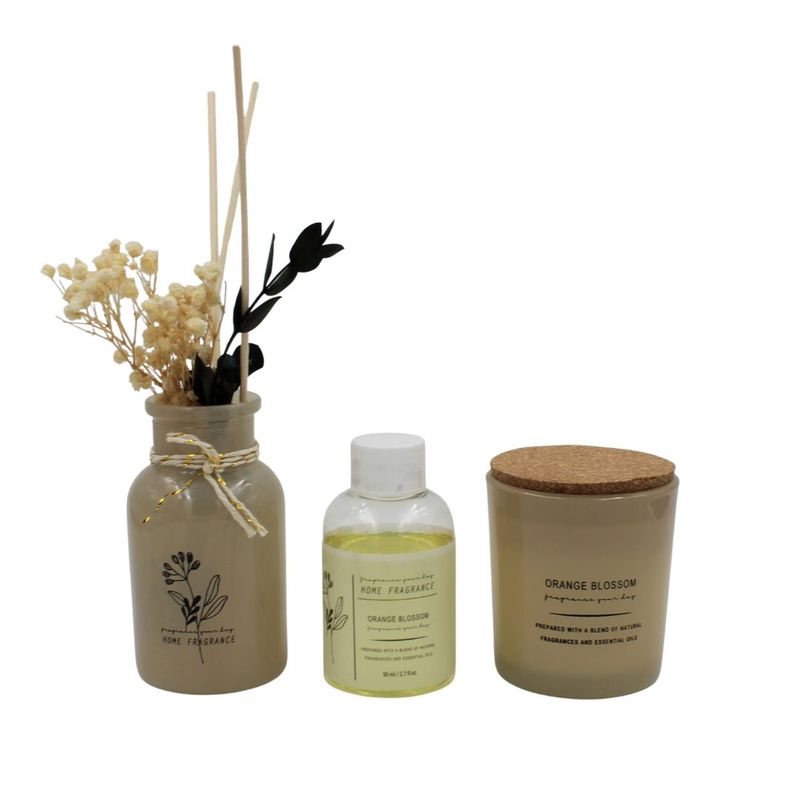 Casa si Gradina - Decoratiuni - Aromaterapie si lumanari - Odorizante camera - Set odorizant camera si lumanare Orange blossom - Infinity.ro