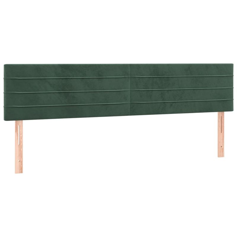 Casa si Gradina - Mobilier - Paturi si accesorii - Accesorii paturi - Tablie de pat cu LED, verde inchis, 160x5x78/88 cm, catifea - Infinity.ro