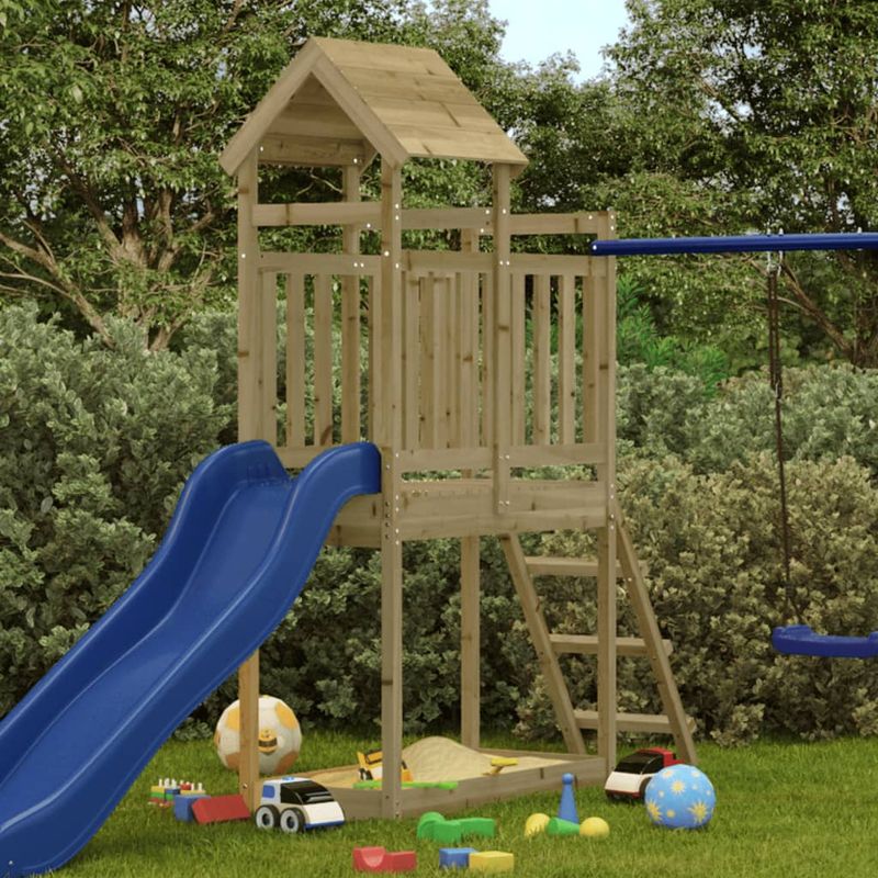 Jucarii, Copii si Bebe - Jucarii si jocuri - Jucarii de exterior - Spatii de joaca si accesorii - Set de joaca de exterior, 53x110x214 cm, lemn de pin impregnat - Infinity.ro