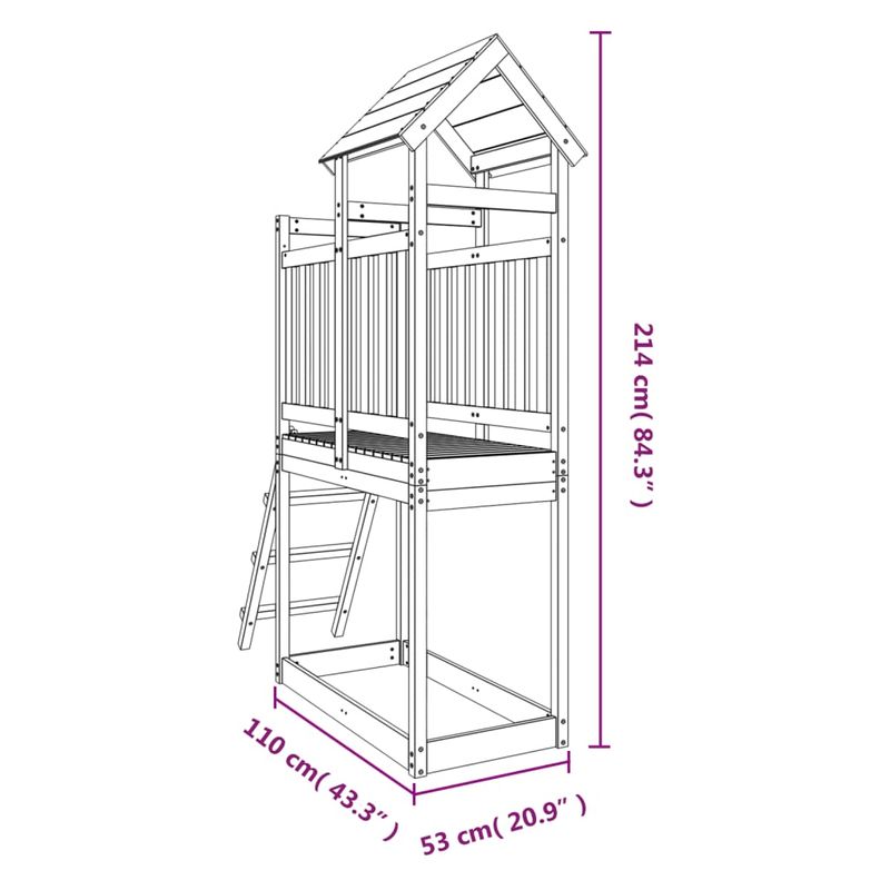 Jucarii, Copii si Bebe - Jucarii si jocuri - Jucarii de exterior - Spatii de joaca si accesorii - Set de joaca de exterior, 53x110x214 cm, lemn de pin impregnat - Infinity.ro