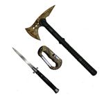 Casa si Gradina - Gradinarit si plante - Unelte gradinarit - Topoare - Set Topor, Carabina multifunctionala si Briceag automat, IdeallStore®, Otel, Negru - Infinity.ro