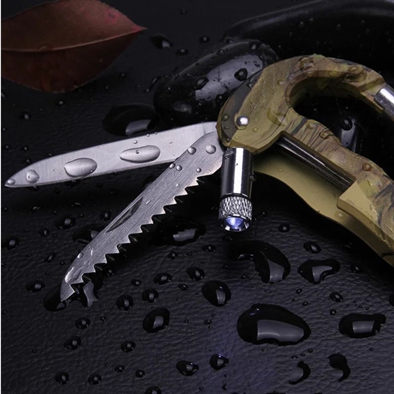 Casa si Gradina - Gradinarit si plante - Unelte gradinarit - Topoare - Set Topor, Carabina multifunctionala si Briceag automat, IdeallStore®, Otel, Negru - Infinity.ro