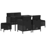 Casa si Gradina - Gradina si terasa - Mobilier exterior - Canapele si fotolii gradina - Set mobilier de gradina cu perne, 6 piese, negru, poliratan - Infinity.ro