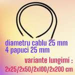 Auto si Moto - Reparatii si depanare - Redresoare - Set cablu baterie, diametru 25 mm, 2x50 cm, negru, papuci 25 mm - Infinity.ro