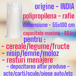 Casa si Gradina - Mobilier - Organizare si depozitare - Pungi depozitare - Set 12 saci polipropilena/rafie, alb/albastru, dimensiune 55x100 cm, capacitate maxima 80 kg - Infinity.ro