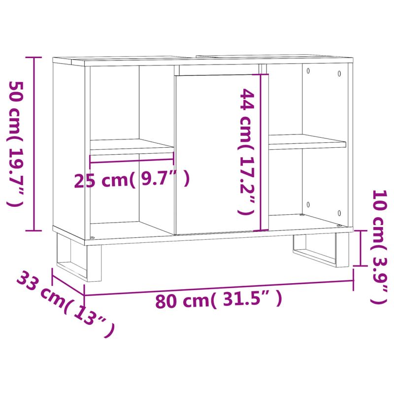 Casa si Gradina - Mobilier - Mobilier baie - Comode baie - Comoda pentru baie, gri beton, 80x33x60 cm, lemn compozit - Infinity.ro