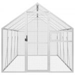 Petshop - Accesorii petshop - Culcusuri si custi - Tarcuri si colivii - Voliera de pasari, argintiu, 1,79x4x1,85 m, aluminiu - Infinity.ro