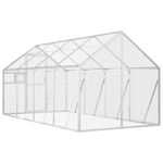 Petshop - Accesorii petshop - Culcusuri si custi - Tarcuri si colivii - Voliera de pasari, argintiu, 1,79x4x1,85 m, aluminiu - Infinity.ro