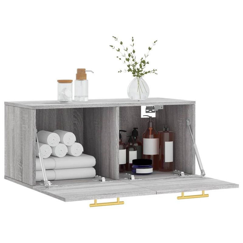 Casa si Gradina - Mobilier - Dulapuri si sifoniere - Dulapuri - Dulap de perete, gri sonoma, 80x36,5x35 cm, lemn compozit - Infinity.ro