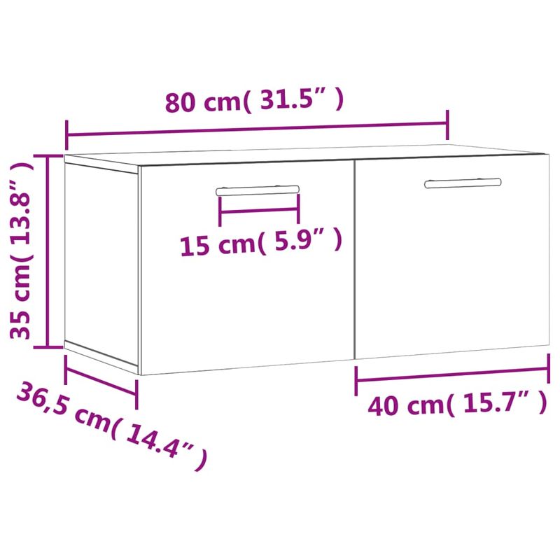 Casa si Gradina - Mobilier - Dulapuri si sifoniere - Dulapuri - Dulap de perete, gri sonoma, 80x36,5x35 cm, lemn compozit - Infinity.ro