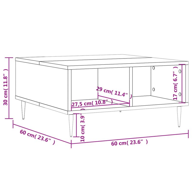 Casa si Gradina - Mobilier - Mese si birouri - Masute de cafea - Masa de cafea, negru, 60x60x30 cm, lemn compozit - Infinity.ro