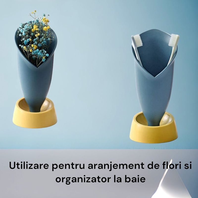 Casa si Gradina - Bucatarie si vesela - Ustensile bucatarie - Seturi ustensile de bucatarie - Suport plastic pentru tacamuri si ustensile bucatarie, verde smarald, 20,5x9.5 cm - Infinity.ro