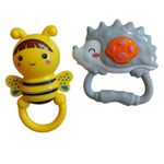 Jucarii, Copii si Bebe - Jucarii si jocuri - Jucarii bebelusi - Jucarii zornaitoare - Set zornaitori kidsNplay, arici de mare si albinuta, pentru copii 3 luni+ - Infinity.ro