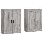 Casa si Gradina - Mobilier - Comode si corpuri - Comode - Dulapuri montate pe perete, 2 buc, gri Sonoma, lemn prelucrat - Infinity.ro