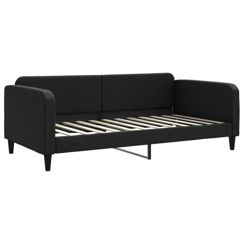 Casa si Gradina - Mobilier - Paturi si accesorii - Paturi - Pat de zi cu extensie, negru, 100x200 cm, textil - Infinity.ro