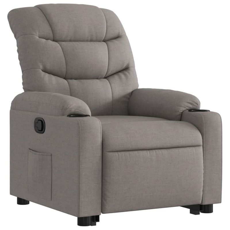 Casa si Gradina - Mobilier - Scaune si fotolii - Fotolii - Fotoliu rabatabil cu ridicare pe verticala, gri taupe, textil - Infinity.ro