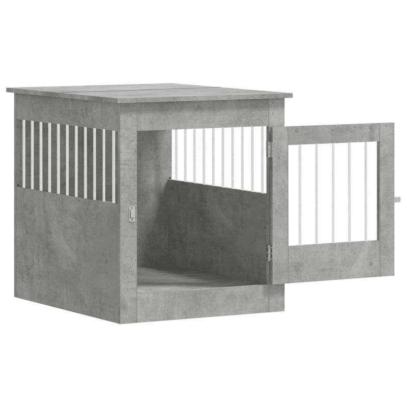 Petshop - Accesorii petshop - Culcusuri si custi - Custi interior si exterior - Lada pentru caini, gri beton, 64,5x80x71 cm, lemn compozit - Infinity.ro