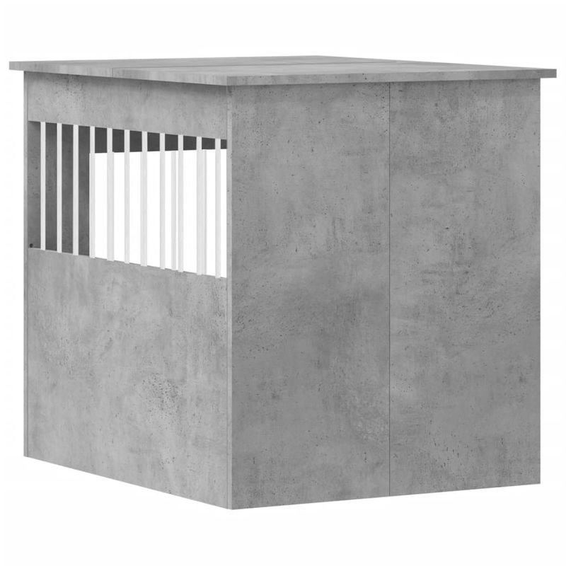 Petshop - Accesorii petshop - Culcusuri si custi - Custi interior si exterior - Lada pentru caini, gri beton, 64,5x80x71 cm, lemn compozit - Infinity.ro