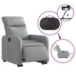 Casa si Gradina - Mobilier - Scaune si fotolii - Fotolii - Fotoliu electric rabatabil cu ridicare, gri deschis, textil - Infinity.ro