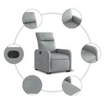 Casa si Gradina - Mobilier - Scaune si fotolii - Fotolii - Fotoliu electric rabatabil cu ridicare, gri deschis, textil - Infinity.ro