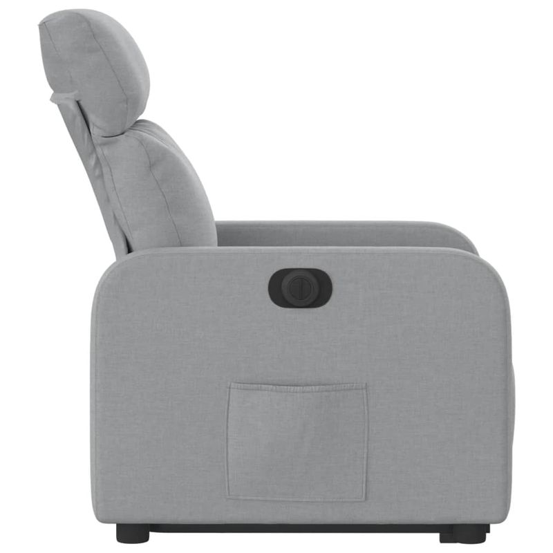 Casa si Gradina - Mobilier - Scaune si fotolii - Fotolii - Fotoliu electric rabatabil cu ridicare, gri deschis, textil - Infinity.ro