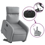 Casa si Gradina - Mobilier - Scaune si fotolii - Fotolii - Fotoliu electric rabatabil cu ridicare, gri deschis, textil - Infinity.ro