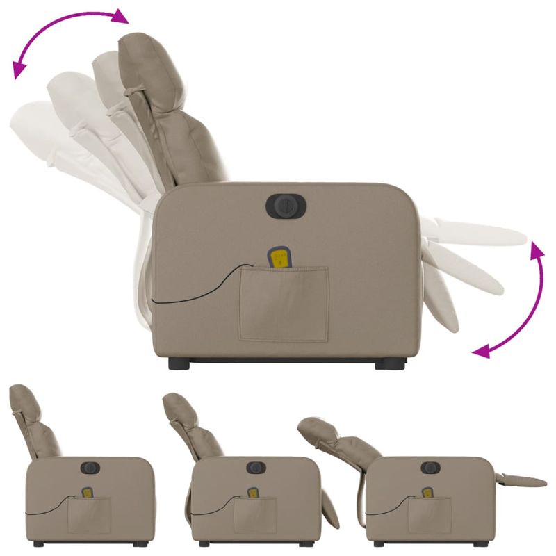 Ingrijire personala si Cosmetice - Sanatate si wellness - Articole wellness - Fotolii de masaj - Fotoliu electric masaj rabatabil cu ridicare, cappuccino - Infinity.ro
