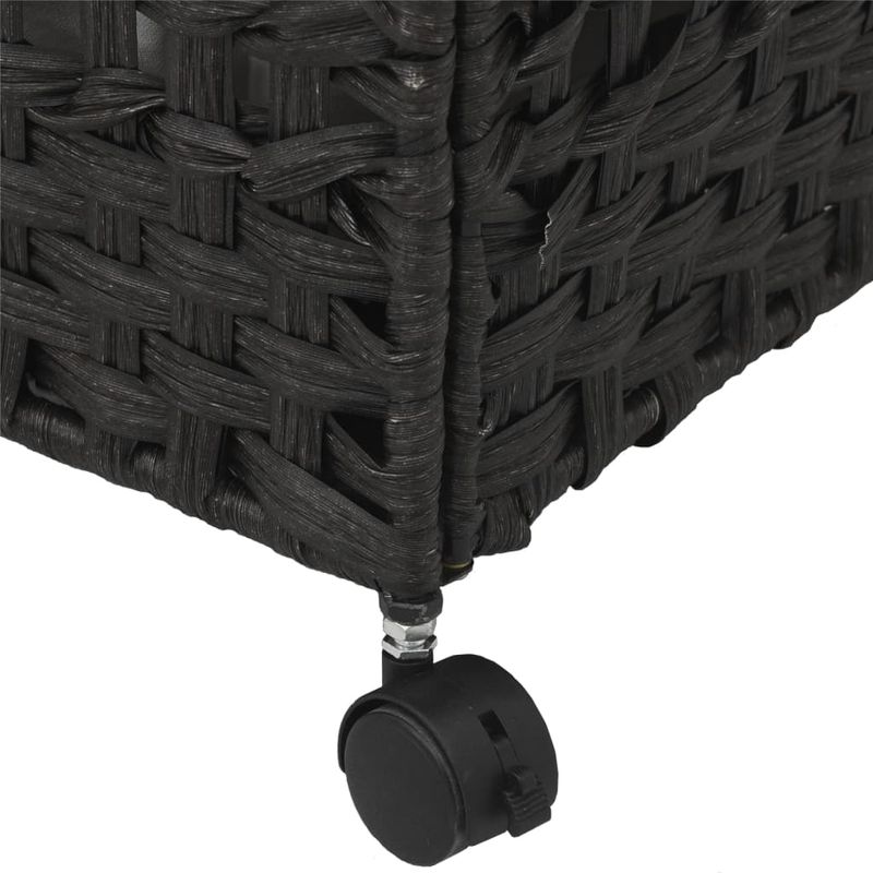 Casa si Gradina - Sanitare - Suporturi si accesorii baie - Accesorii baie - Cos de rufe cu roti, negru, 66x35x60 cm, ratan - Infinity.ro