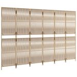 Casa si Gradina - Decoratiuni - Pereti despartitori si paravane - Separator de camera cu 6 panouri, bej, poliratan, model țesătură cu linii, mărime 294x180 cm - Infinity.ro