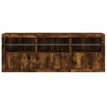 Casa si Gradina - Mobilier - Comode si corpuri - Comode - Servanta cu lumini LED, stejar fumuriu, 181,5x37x67 cm - Infinity.ro