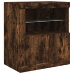 Casa si Gradina - Mobilier - Comode si corpuri - Comode - Servanta cu lumini LED, stejar fumuriu, 181,5x37x67 cm - Infinity.ro