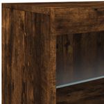 Casa si Gradina - Mobilier - Comode si corpuri - Comode - Servanta cu lumini LED, stejar fumuriu, 181,5x37x67 cm - Infinity.ro